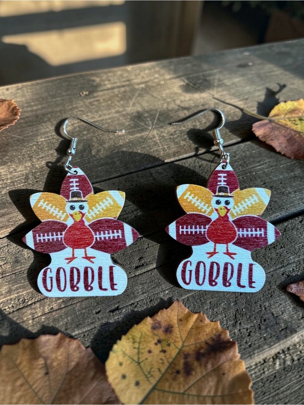 Thanksgiving Gobble Turkey Earrings